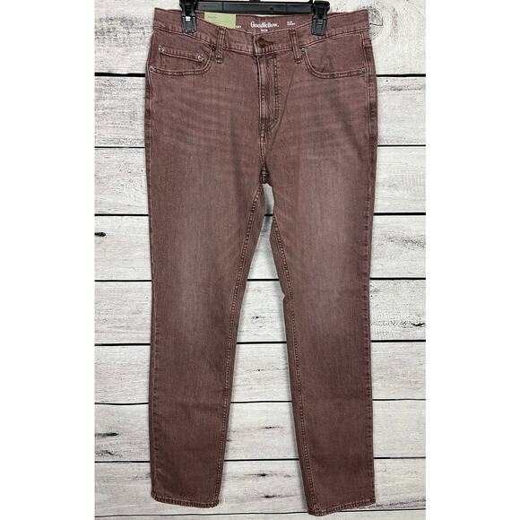 NWT Men's Goodfellow Light Red Lightweight Colored Slim Fit Jeans - 34x34 - Picture 1 of 2